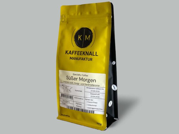 Süßer Morgen Kaffee von Kaffeeknall – Specialty Coffee aus Guatemala, Seitenansicht