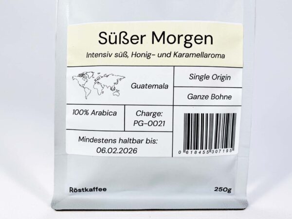 Süßer Morgen – Single Origin Kaffee aus Guatemala mit Noten von Honig und Karamell.
