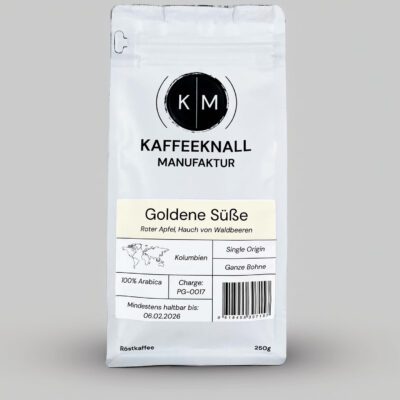Hochwertiger Spezialitätenkaffee aus Kolumbien, Goldene Süße, 100% Arabica, ganze Bohne
