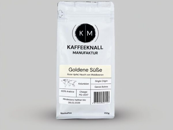 Hochwertiger Spezialitätenkaffee aus Kolumbien, Goldene Süße, 100% Arabica, ganze Bohne