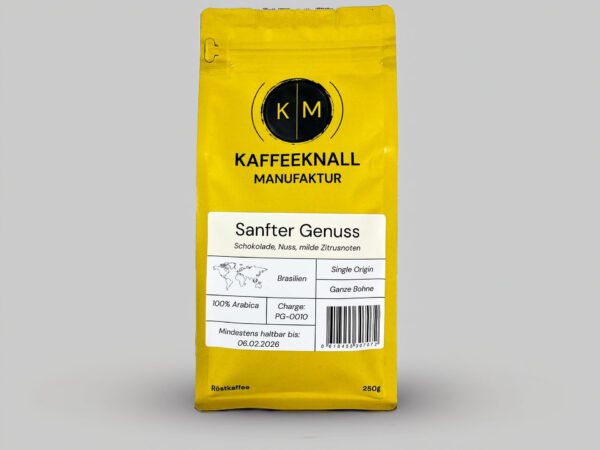 Sanfter Genuss – Brasilien Kaffee mit schokoladig-nussigem Aroma. Perfekt für Filterkaffee und French Press. Jetzt online kaufen!