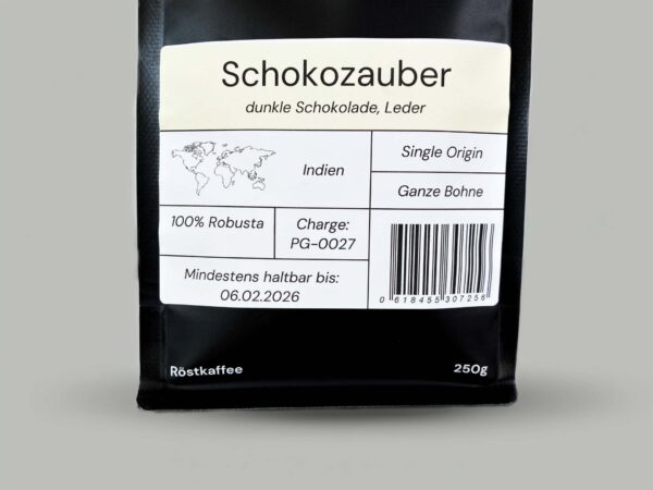 Schokozauber – 100% Robusta Single Origin Kaffee aus Indien mit dunkler Schokolade und Leder-Noten.