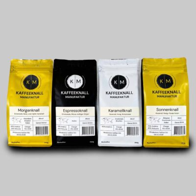 Aromenknall Set – Vier perfekt abgestimmte Kaffeeblends für Espresso & Filterkaffee