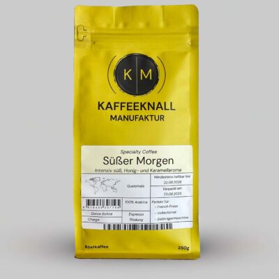 Süßer Morgen Kaffee von Kaffeeknall – Single Origin aus Guatemala mit Honig- und Karamellaroma, Frontansicht