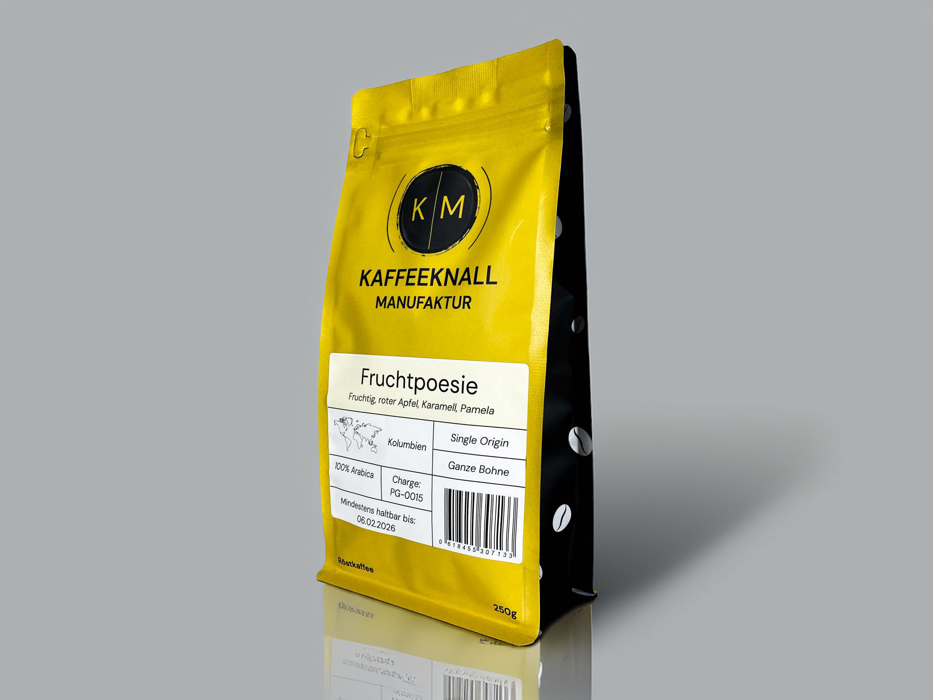Fruchtpoesie – 100% Arabica Single Origin Kaffee aus Kolumbien in ganzen Bohnen, perfekt für Filterkaffee und French Press.