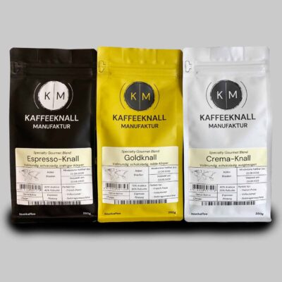 Barista Set von Kaffeeknall – Probierpaket mit 3 Espressoblends, Frontansicht